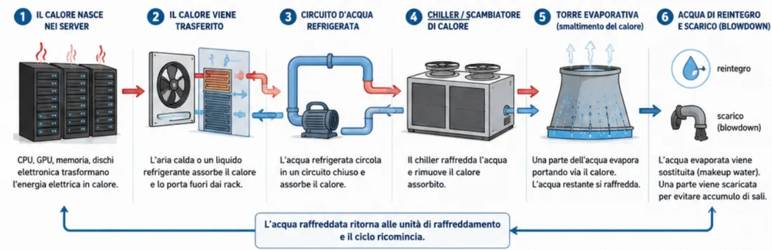 raffreddamento acqua datacenter